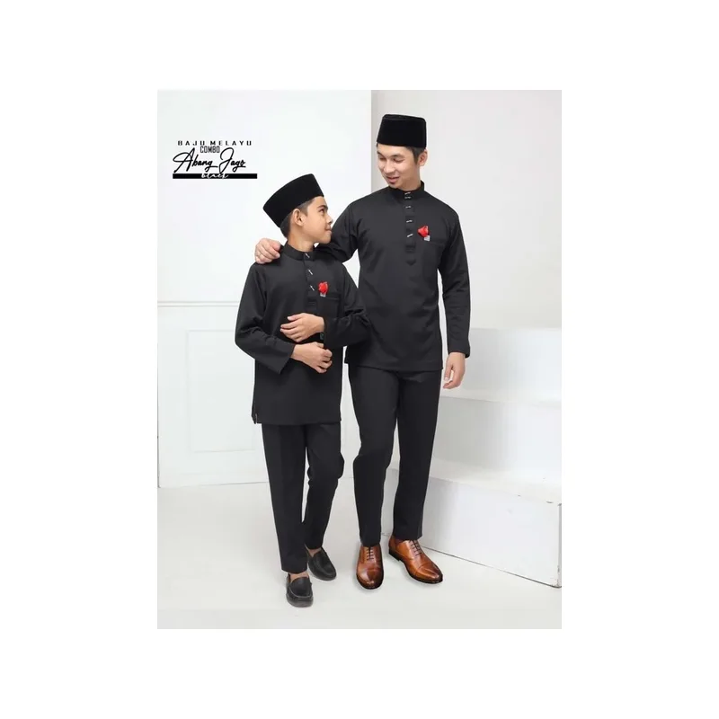 BAJU MELAYU Slim fit Bang Jago | HITAM - MINT | KIDS and Daddy warna hitam by moff2u thumbnail 2