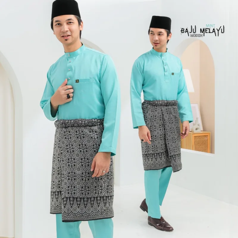 MOFF Bridal SetBAJU KURUNG SONGKET | KURUNG Walinong Sari in Mint Green | Nikah Kahwin | Tunang | Full set Kurung Moden thumbnail 3