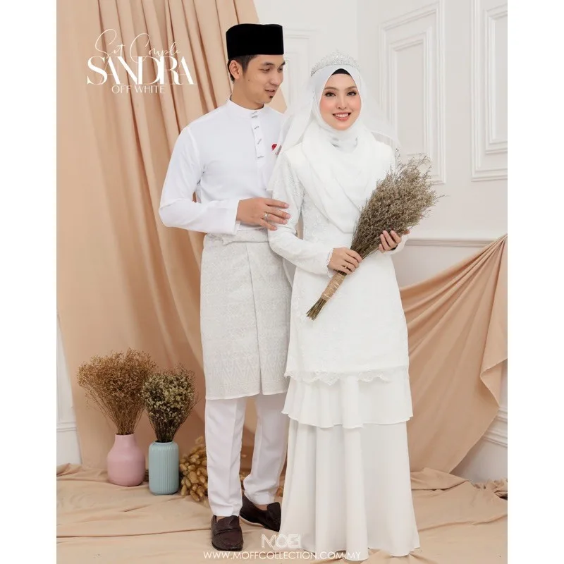 Moff Bridal Set BAJU KURUNG Sandra | Nikah Kahwin |Tunang | Full set Kurung Moden LACE thumbnail 2