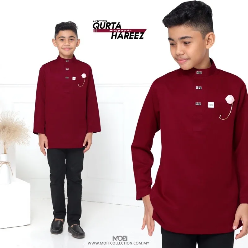 MOFF BAJU Kurta Hareez In Maroon | slim fit | Kurta moden thumbnail 4