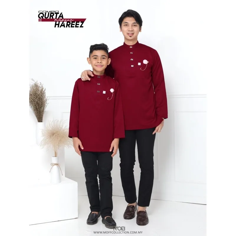 MOFF BAJU Kurta Hareez In Maroon | slim fit | Kurta moden thumbnail 2