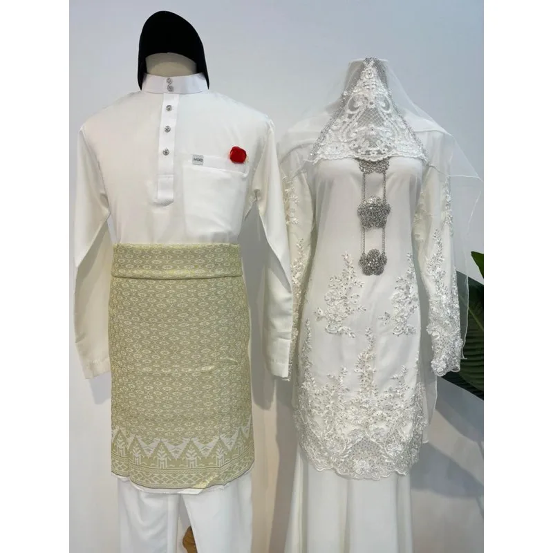 MOFF Bridal Set BAJU KURUNG Nuriz | Nikah Kahwin |Tunang | Full set Kurung Moden thumbnail 4