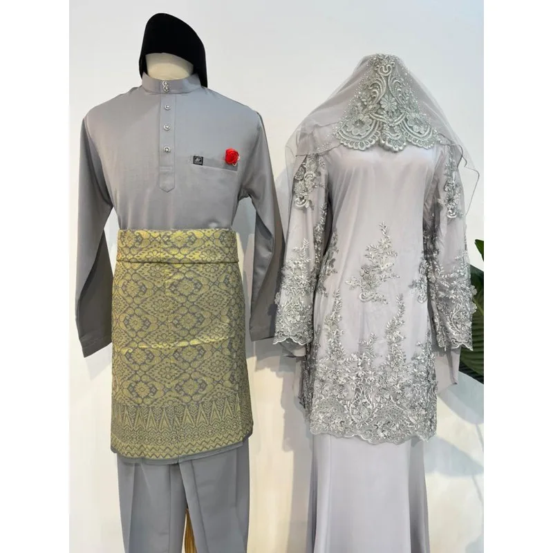 MOFF Bridal Set BAJU KURUNG Nuriz | Nikah Kahwin |Tunang | Full set Kurung Moden thumbnail 3