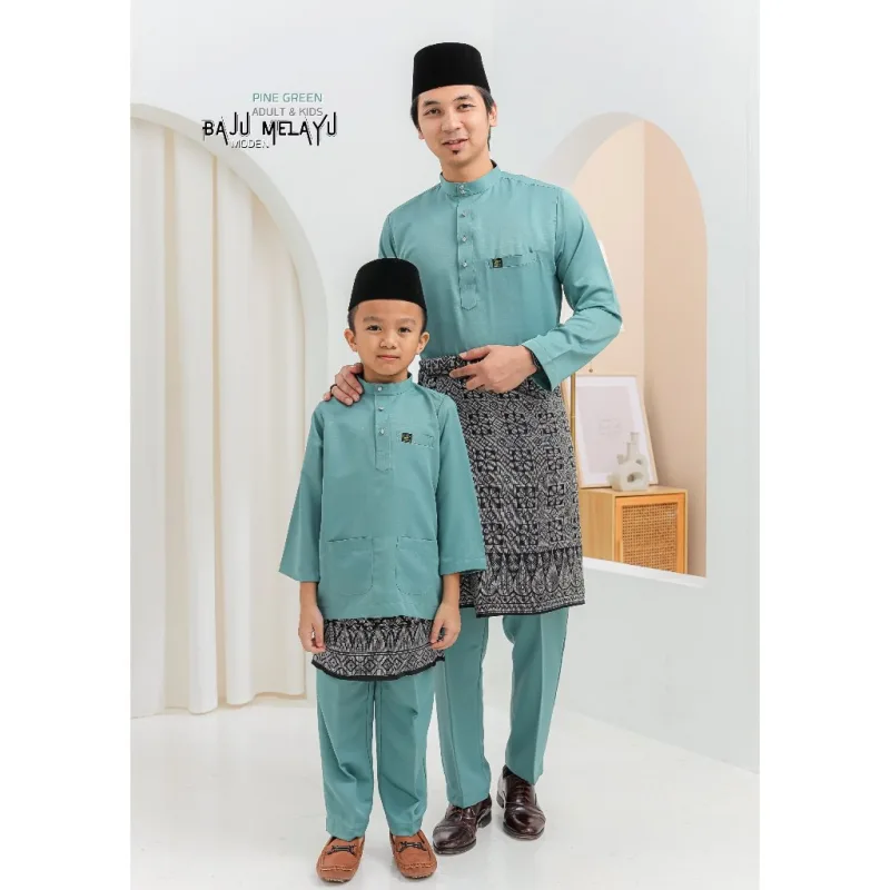 MOFF Kids & Dad BAJU Melayu Moden In Olive | Pine green | BAJU MELAYU thumbnail 3