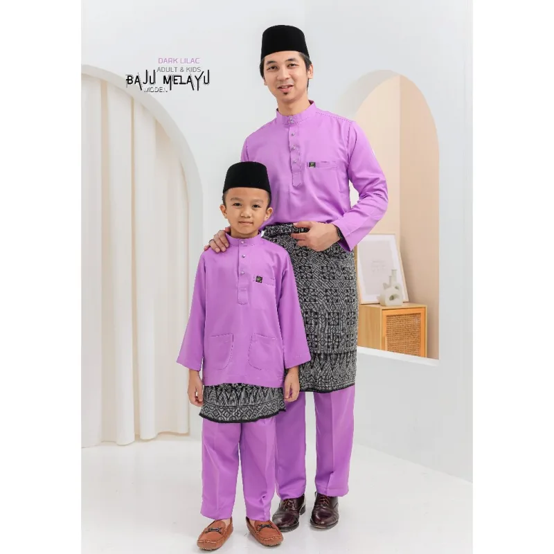 MOFF Kids & Dad BAJU Melayu Moden In Dark Purple | Lilac| BAJU MELAYU DEWASA|BAJU MELAYU BUDAK thumbnail 3