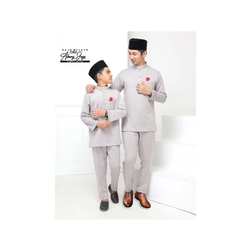 BAJU MELAYU | BAJU MELAYU BANG JAGO BAJU SLIM FIT | GREY | BABY BLUE BY MOFF2u Aa thumbnail 2