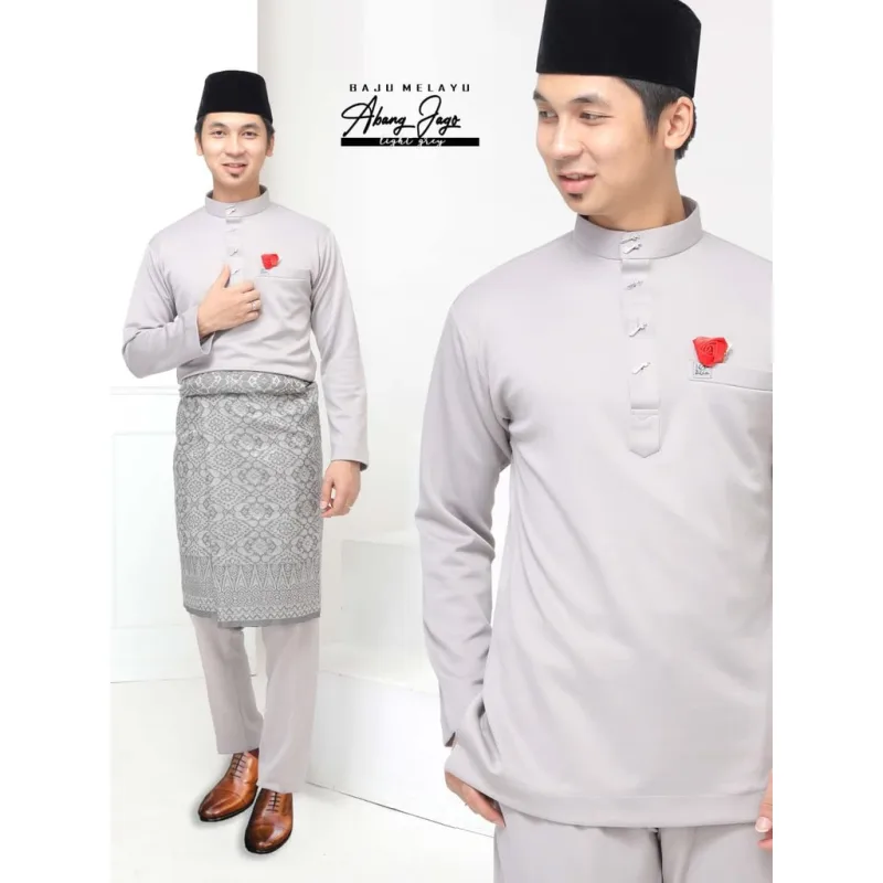 BAJU MELAYU | BAJU MELAYU BANG JAGO BAJU SLIM FIT | GREY | BABY BLUE BY MOFF2u Aa thumbnail 3