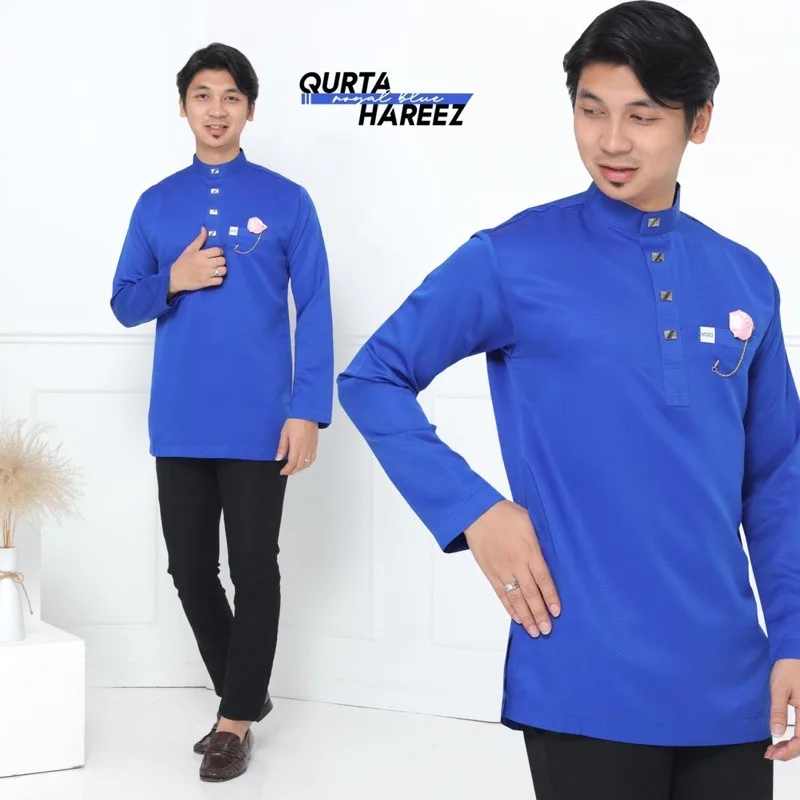 MOFF BAJU Kurta Hareez In Royal Blue thumbnail 2