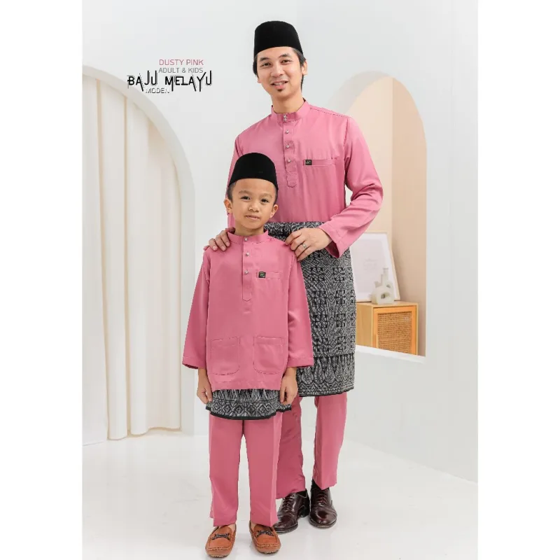 MOFF Kids & Dad BAJU Melayu Moden In Dusty Purple | Dusty Pink | BAJU MELAYU DEWASA | BAJU MELAYU BUDAK thumbnail 3