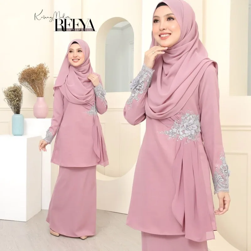 SET FAMILY BAJU KURUNG REEYA DUSTY PURPLE | BAJU MELAYU KID | DADDY RAYA 2023 | BAJU KURUNG LACEBY MOFF2U thumbnail 2