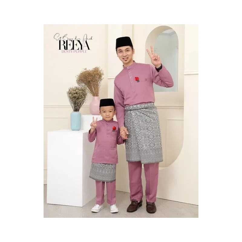 SET FAMILY BAJU KURUNG REEYA DUSTY PURPLE | BAJU MELAYU KID | DADDY RAYA 2023 | BAJU KURUNG LACEBY MOFF2U thumbnail 5