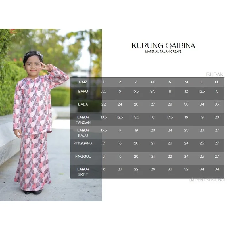 MOFF Set FAMILY BAJU KURUNG QAIRINA Mum and Kids In Royal Blue | Kurung Moden thumbnail 4