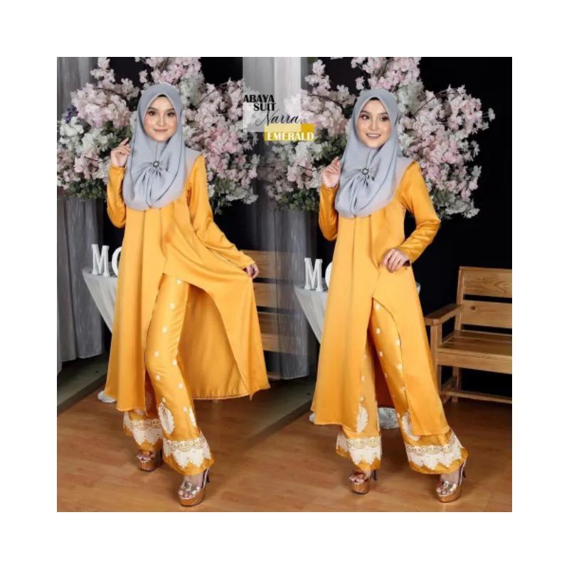 MOFF BAJU Jubah Abaya Suit Narra | palazzo | Plussize | BAJU JUBAH SELUR thumbnail 4