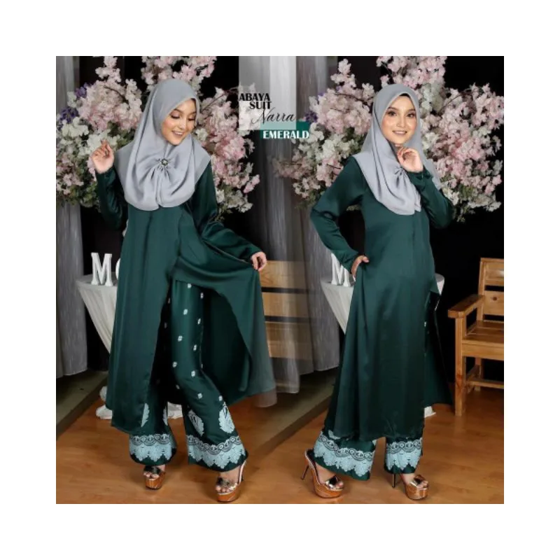 MOFF BAJU Jubah Abaya Suit Narra | palazzo | Plussize | BAJU JUBAH SELUR thumbnail 3