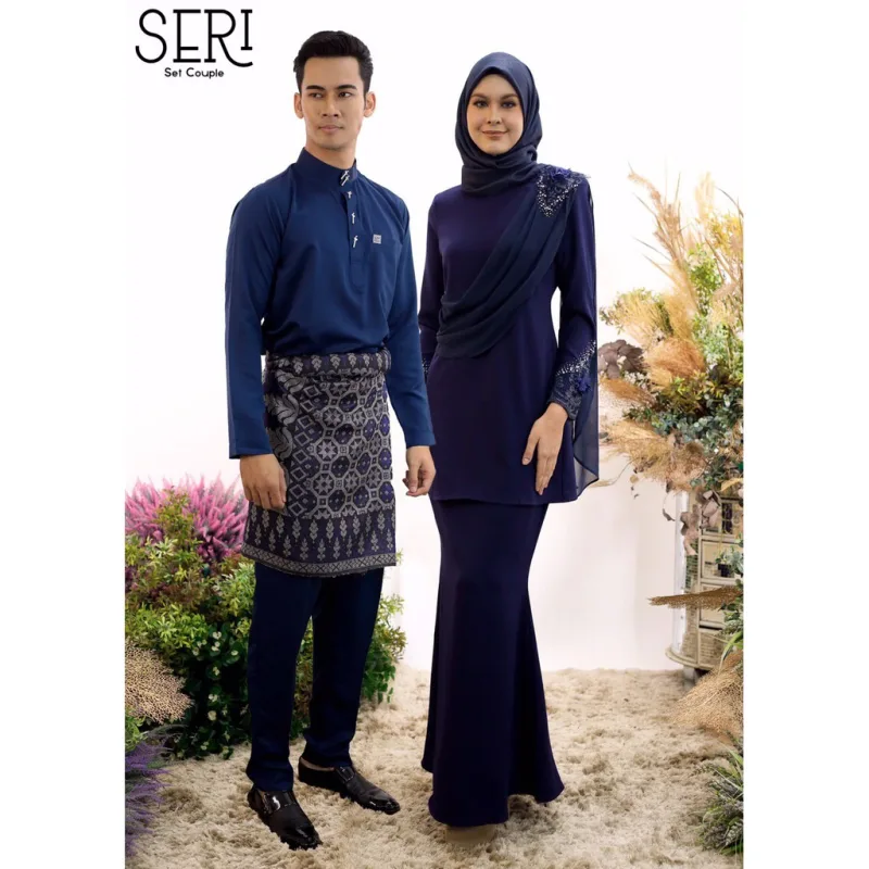 BAJU Seri Kurung Moden In Navy Blue | Kurung Lace | BAJU KURUNG MODEN | BAJU KURUNG DEWASA | BAJU KURUNG BUDAK | FULL SE thumbnail 3