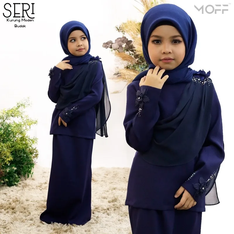 BAJU Seri Kurung Moden In Navy Blue | Kurung Lace | BAJU KURUNG MODEN | BAJU KURUNG DEWASA | BAJU KURUNG BUDAK | FULL SE thumbnail 5