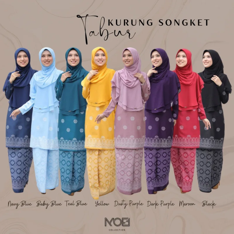 BAJU KURUNG SONGKET TABUR| Khimar Umairah |tudung BY MOFF2U