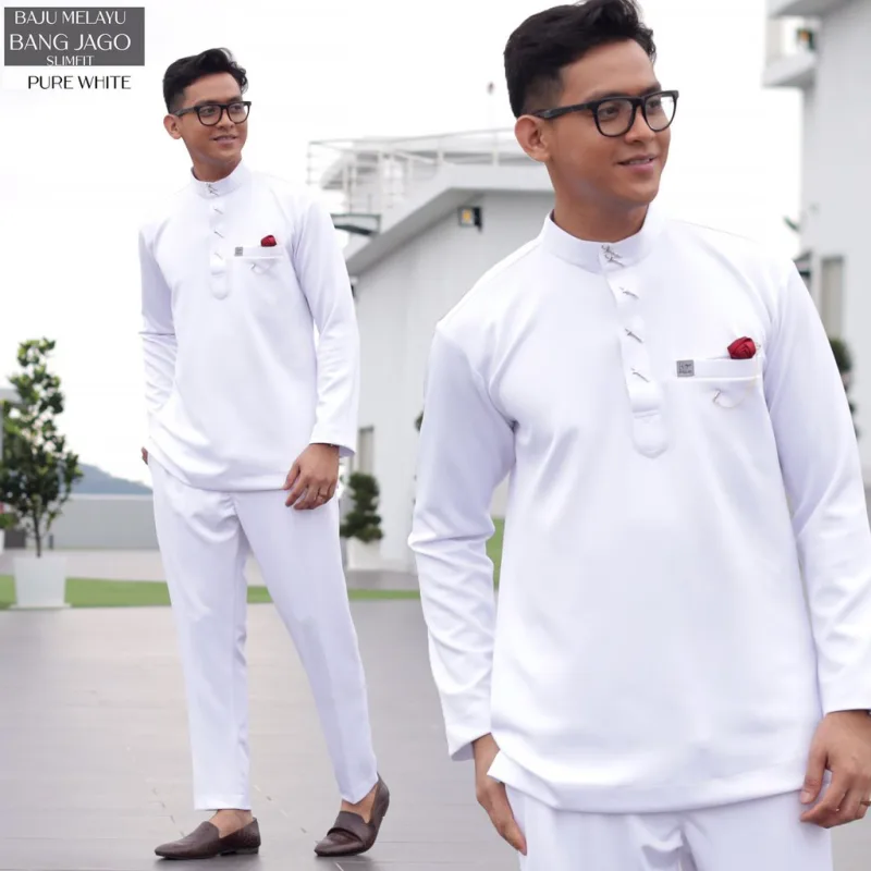 BAJU MELAYU BANG JAGO PUTIH /OFF WHITE | BAJU MELAYU SLIM FIT | BAJU MELAYU DEWASA | BAJU MELAYU | NIKAH|TUNANGBY MOFF2U thumbnail 3