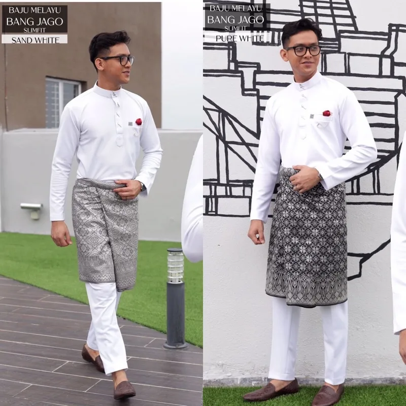 BAJU MELAYU BANG JAGO PUTIH /OFF WHITE | BAJU MELAYU SLIM FIT | BAJU MELAYU DEWASA | BAJU MELAYU | NIKAH|TUNANGBY MOFF2U