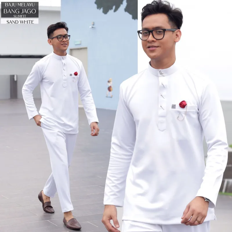 BAJU MELAYU BANG JAGO PUTIH /OFF WHITE | BAJU MELAYU SLIM FIT | BAJU MELAYU DEWASA | BAJU MELAYU | NIKAH|TUNANGBY MOFF2U thumbnail 2