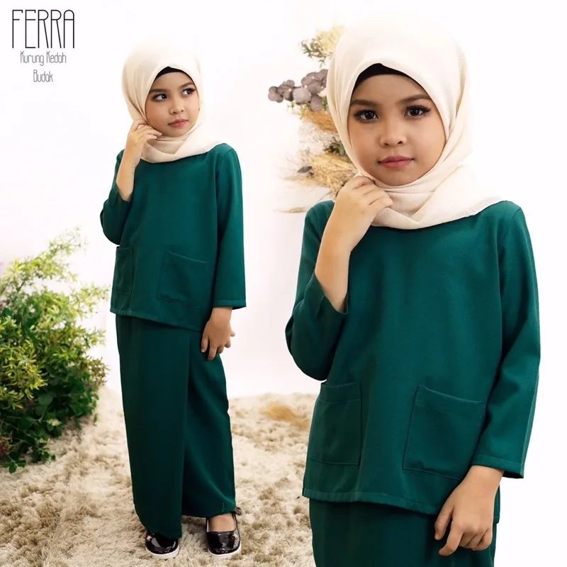 set family BAJU KURUNG Ferra Kurung Kedah [ADULT] | Wudhu' Friendly BY MOFF2U thumbnail 3