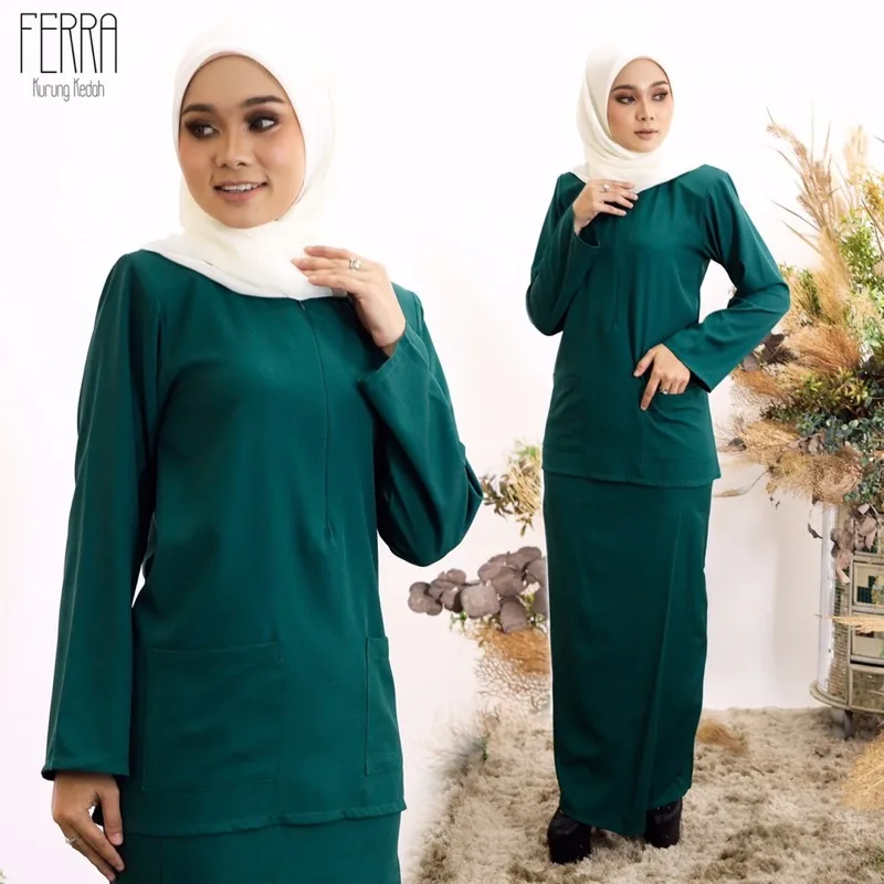 set family BAJU KURUNG Ferra Kurung Kedah [ADULT] | Wudhu' Friendly BY MOFF2U thumbnail 4