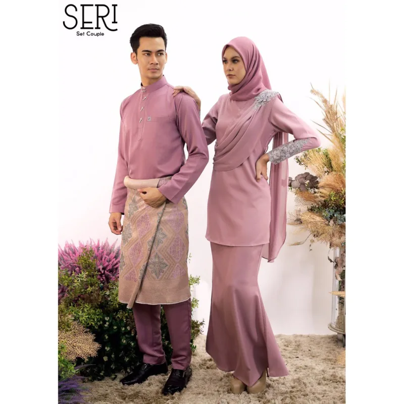 MOFF BAJU Kurung SERI Dusty Purple| Set Family | Raya 2023 | BAJU KURUNG MODEN | BAJU KURUNG DEWASA | BAJU KURUNG BUDAK thumbnail 3