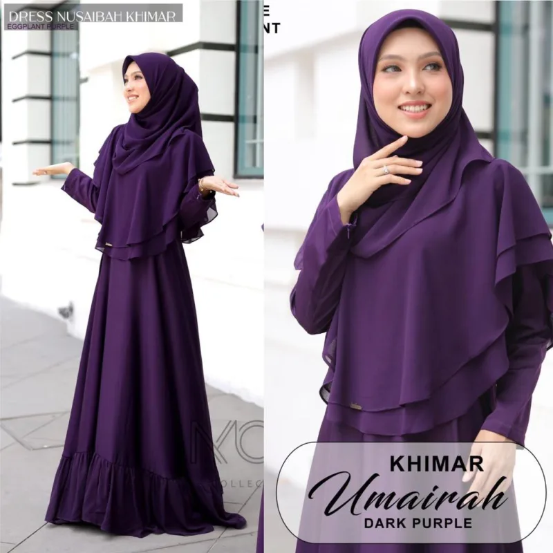 Set BAJU BAJU Nusaibah Jubah & Khimar Umairah | TUDUNG | BAJU DRESS BY MOFF COLLECTION thumbnail 2