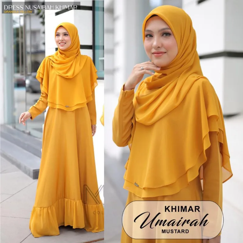 Set BAJU BAJU Nusaibah Jubah & Khimar Umairah | TUDUNG | BAJU DRESS BY MOFF COLLECTION thumbnail 4