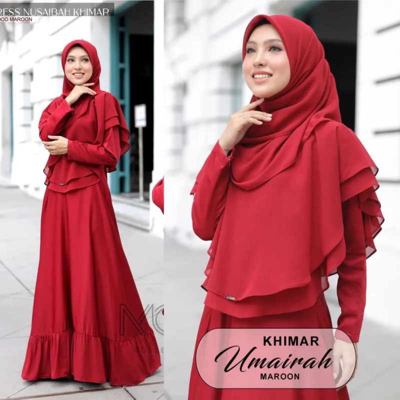 Set BAJU BAJU Nusaibah Jubah & Khimar Umairah | TUDUNG | BAJU DRESS BY MOFF COLLECTION thumbnail 5