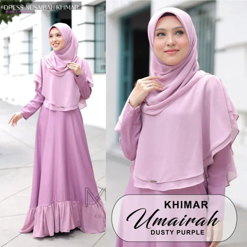 Set BAJU BAJU Nusaibah Jubah & Khimar Umairah | TUDUNG | BAJU DRESS BY MOFF COLLECTION thumbnail 3
