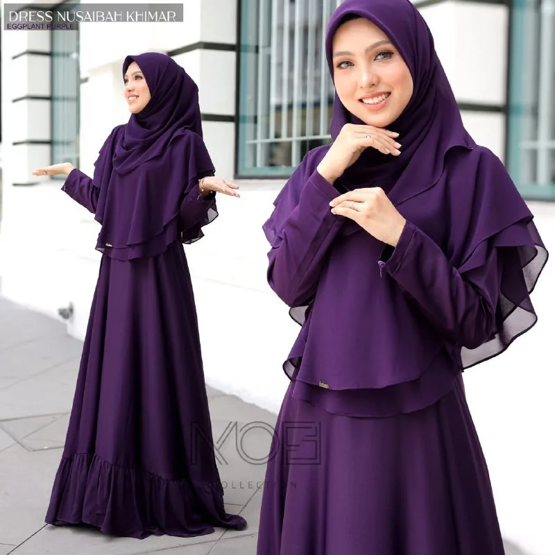 Set BAJU JUBAH Nusaibah Muslimah Jubah & Khimar Umairah | DRESS MODEN BY MOFF COLLECTION thumbnail 3