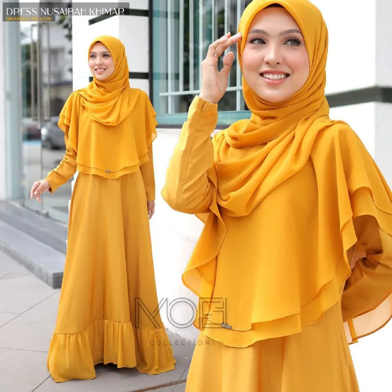 Set BAJU JUBAH Nusaibah Muslimah Jubah & Khimar Umairah | DRESS MODEN BY MOFF COLLECTION thumbnail 4