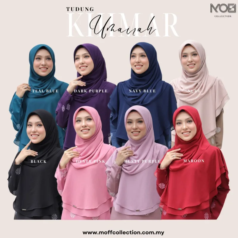 Instant Muslimah Khimar Umairah | 2 LAYER | Tudung| kurung Songket BY MOFF COLLECTION