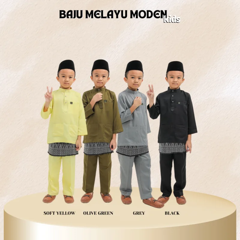 MOFF BAJU MELAYU Sakura Moden Kids | BAJU MELAYU BUDAK | Baju Melayu Moden