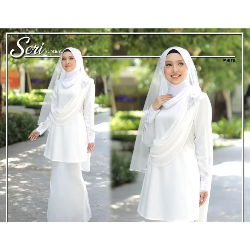 MOFF BAJU Kurung Moden SERI White | Tunang | Nikah | Konvo | BAJU KURUNG MODEN | BAJU KURUNG DEWASA | BAJU KURUNG BUDAK thumbnail 4