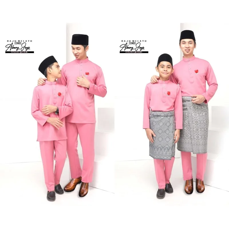BAJU MELAYU SLIM FIT | BAJU MELAYU BANG JAGO DUSTY PINK| BAJU MELAYU DEWASA | BAJU MELAYU BUDAK BY MOFF2U