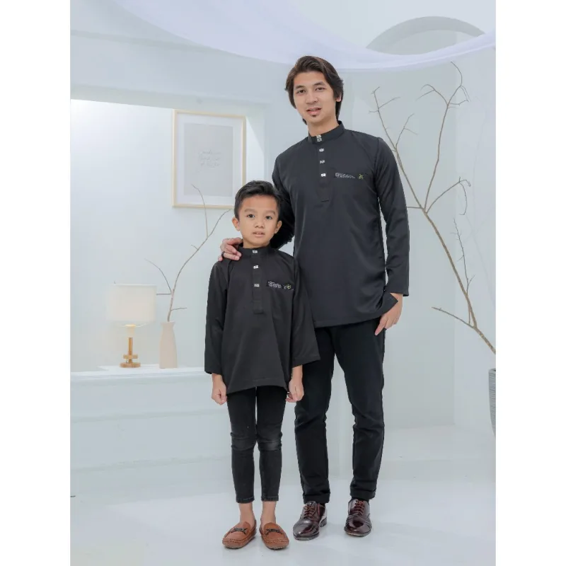 Baju Kurta Ayah dan Anak | BAJU KURTA Moden warna Ros Gold dan warna hatim by moff2u thumbnail 4