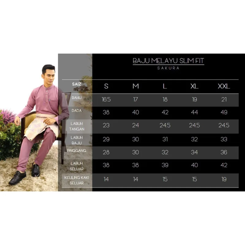 BAJU MELAYU Sakura Slimfit In Dark Purple | baju melayu slim fit BY MOFF COLLECTION thumbnail 3
