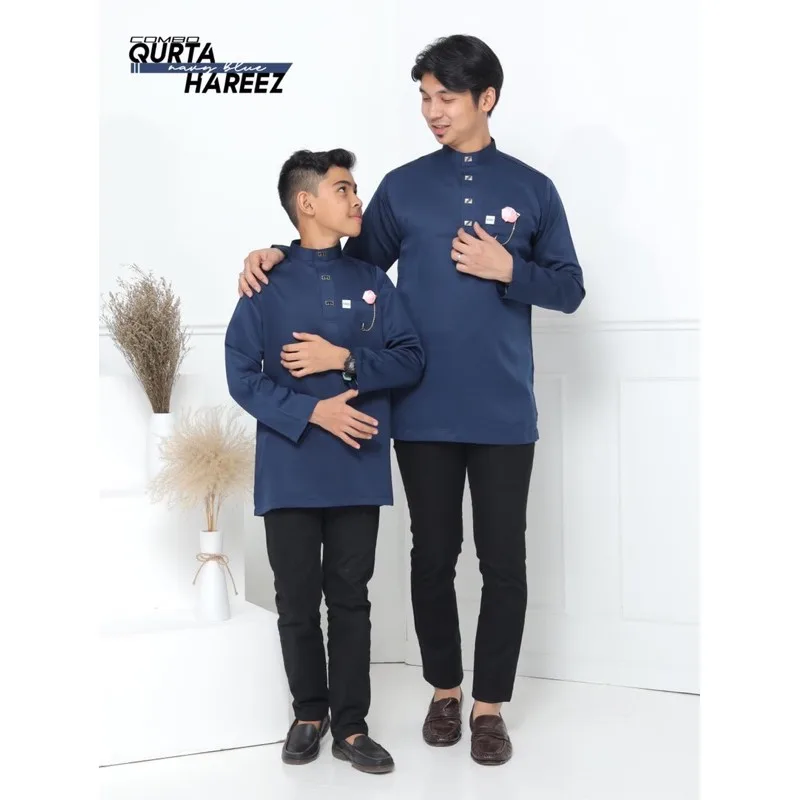 MOFF BAJU Kurta Hareez In Navy Blue thumbnail 2