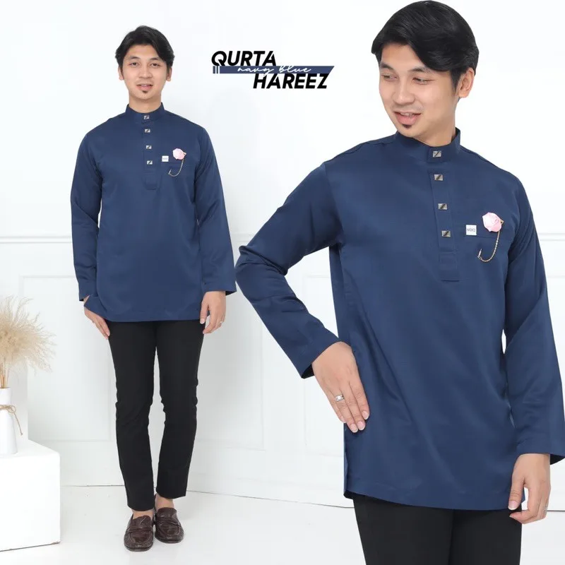 MOFF BAJU Kurta Hareez In Navy Blue thumbnail 3