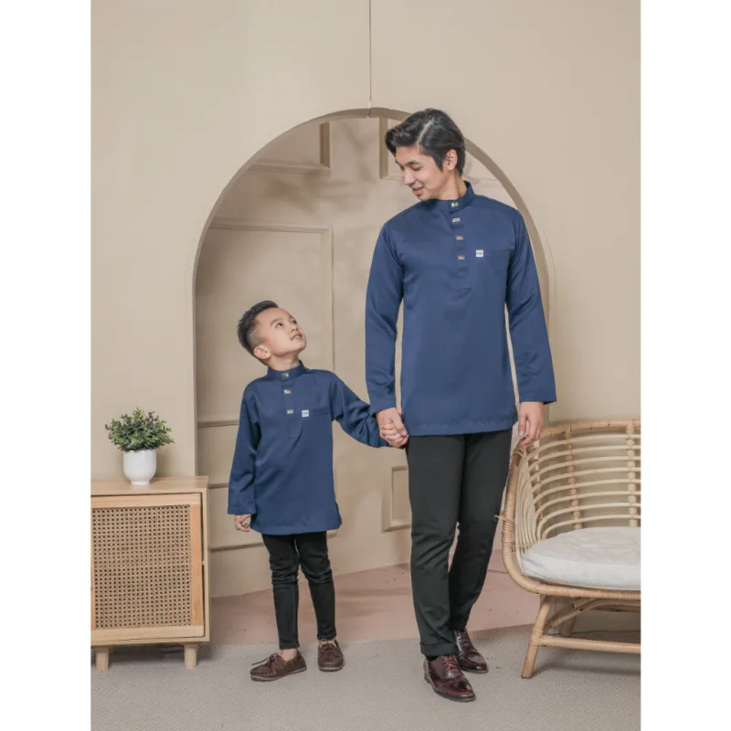 MOFF BAJU Kurta Hareez In Navy Blue
