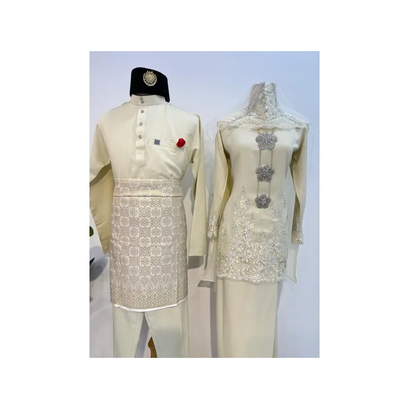 MOFF 10 ITEM - 1 HARGA Bridal Set BAJU Kurung Moden LAYLA In Cream | Nikah Kahwin | Tunang| full Set KURUNG SULAM LACE thumbnail 2