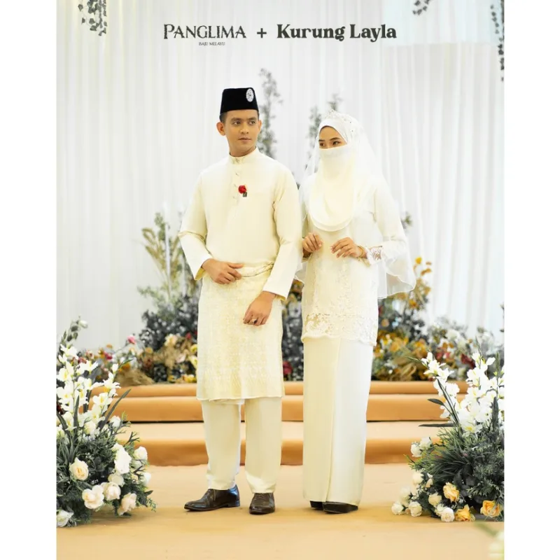 MOFF 10 ITEM - 1 HARGA Bridal Set BAJU Kurung Moden LAYLA In Cream | Nikah Kahwin | Tunang| full Set KURUNG SULAM LACE