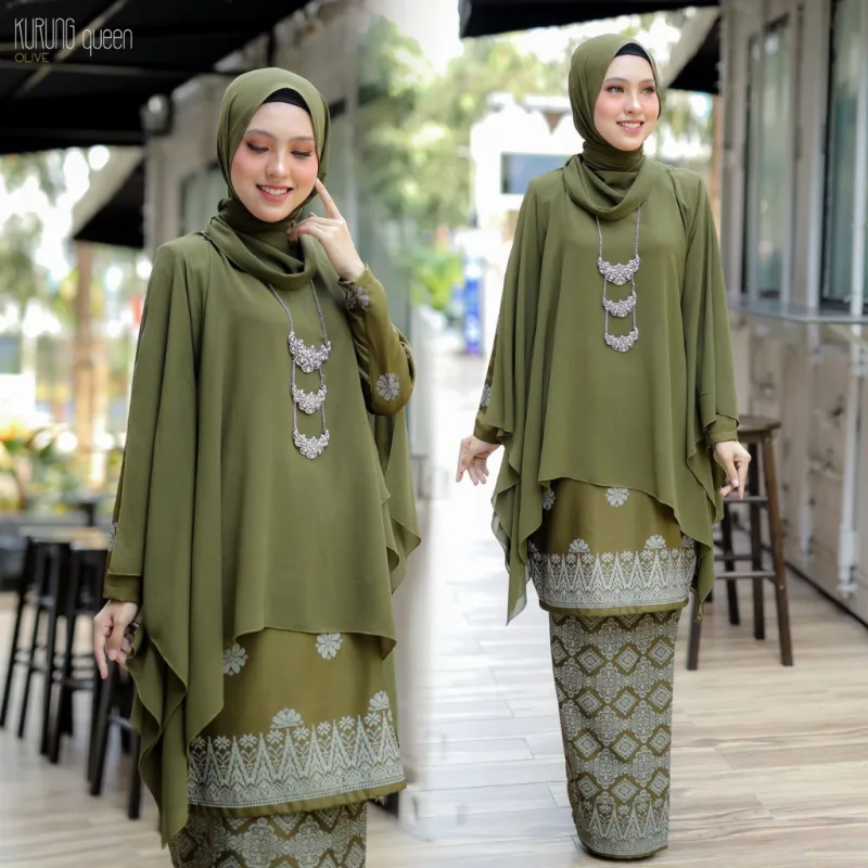 MOFF BAJU KURUNG Queen Kurung Moden with cape | Kurung Songket thumbnail 5