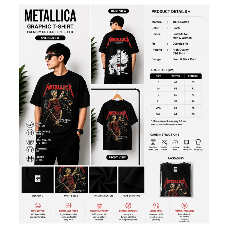 Metallica Anime Graphic T-Shirt