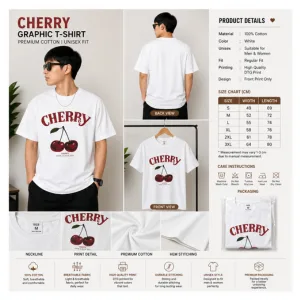 Cherry Graphic Oversize T-Shirt thumbnail 2