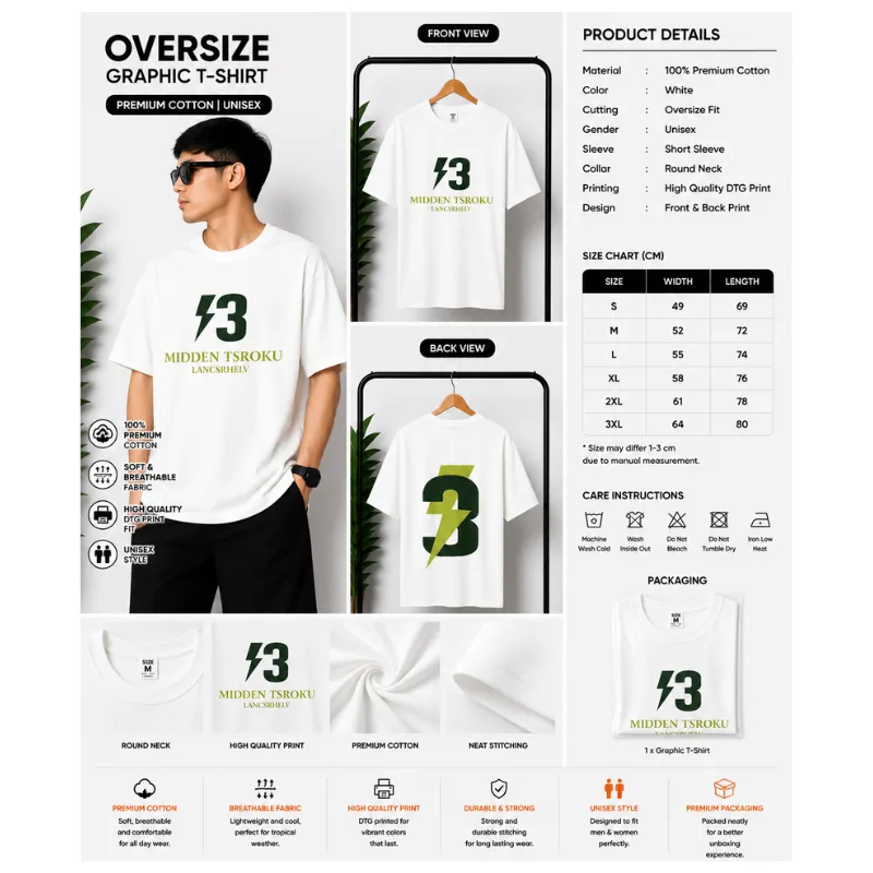 Lightning Number 3 Streetwear T-Shirt