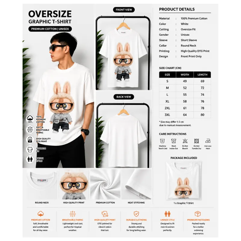 Bunny Graphic Oversize T-Shirt