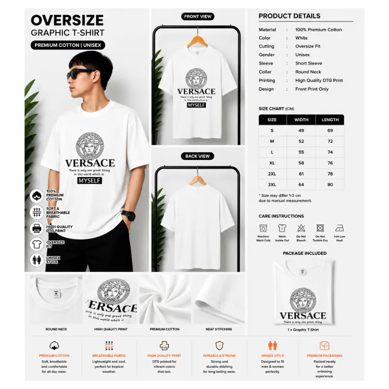 Versace Graphic Oversize T-Shirt